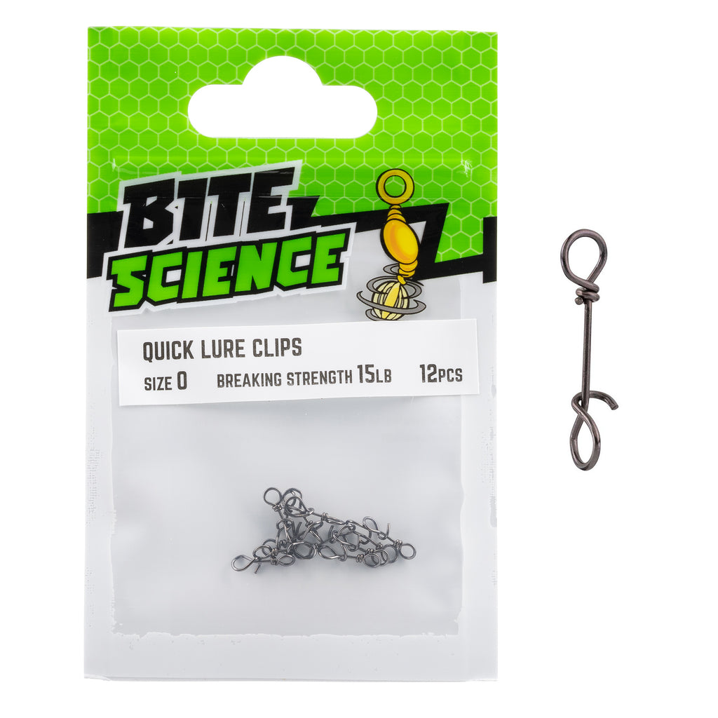 Bite Science Quick Lure Clips Sz 0 (15LB) - 12pk