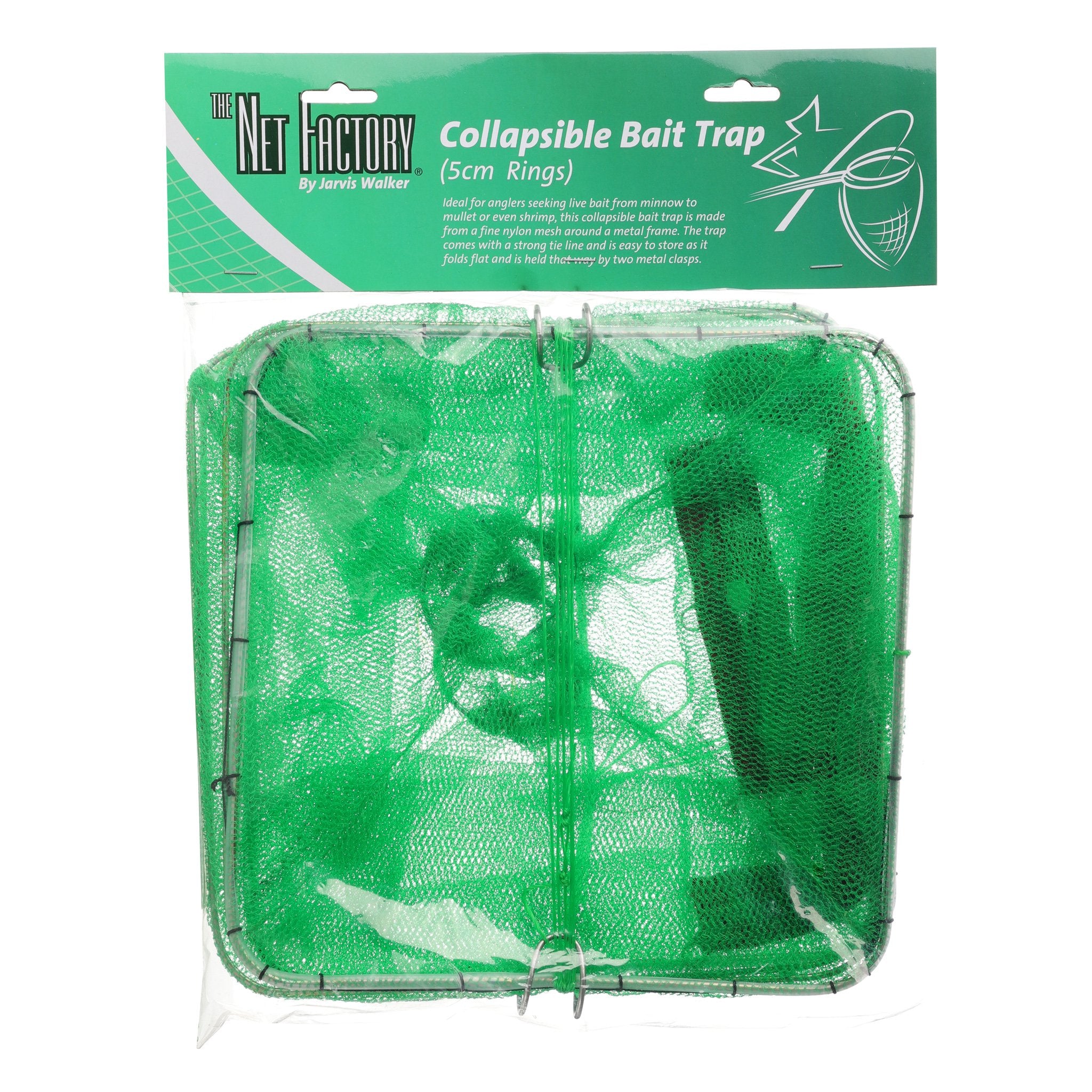 Net Factory Collapsible Bait Trap Green - 2 rings - Jarvis Walker